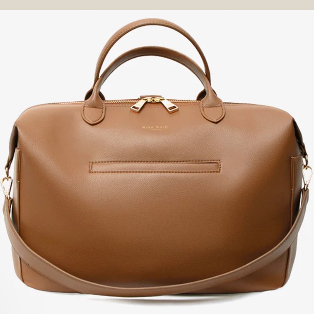 Mina Bae diaper bag - Emmy Vegan midi in Terra Brown